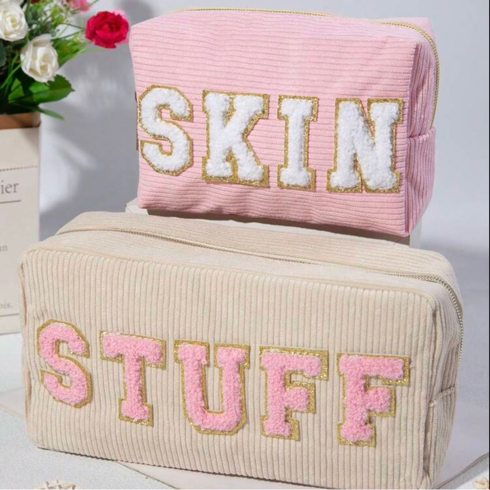 ⭐️3/$25⭐️ NWT Set of 2 "Skin" & "Stuff" Beauty Accessories Bags